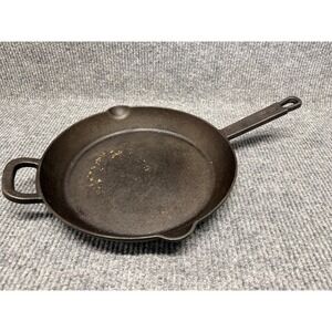 Bobby Flay Cast Iron Skillet 11.5 Inch Frying Pan with Helper Handle Black